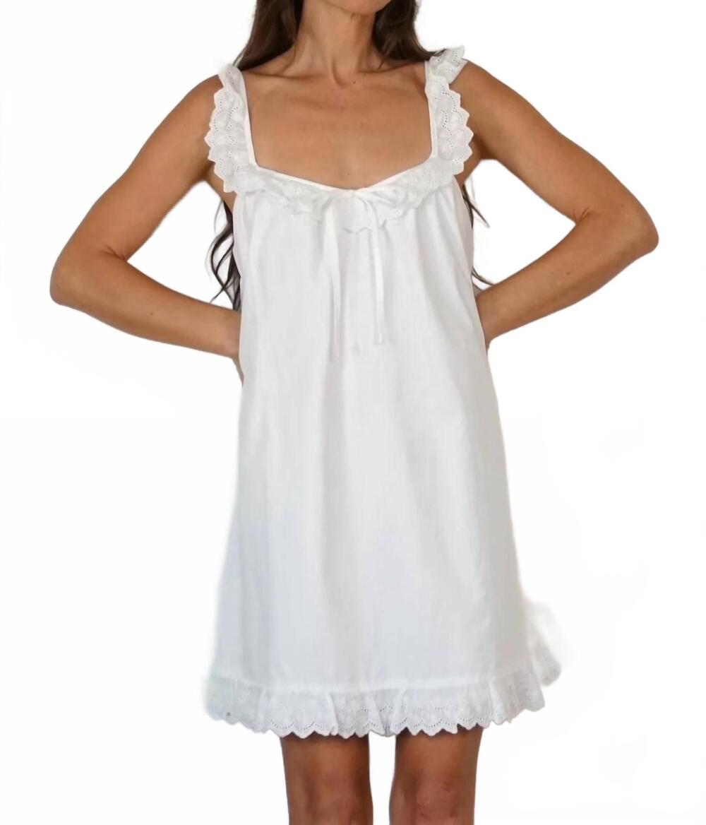 NEW SHANI monaco cotton mini dress in white